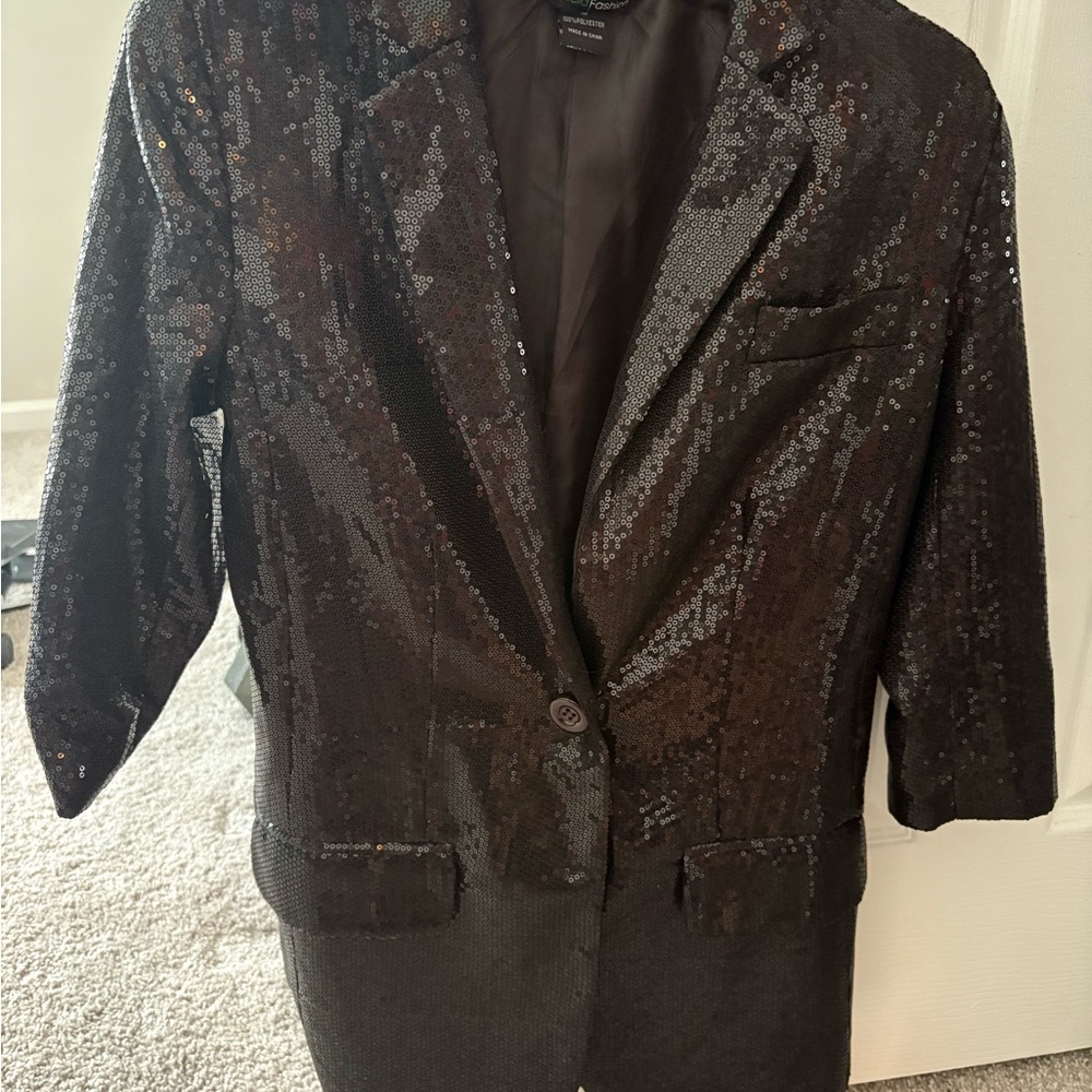 AKIRA Black Sequin Blazer